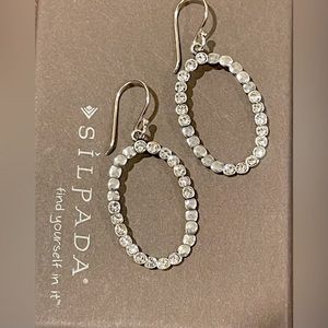 Silpada Sterling Silver Swarovski crystal Oval glitz drop earrings/W3405
